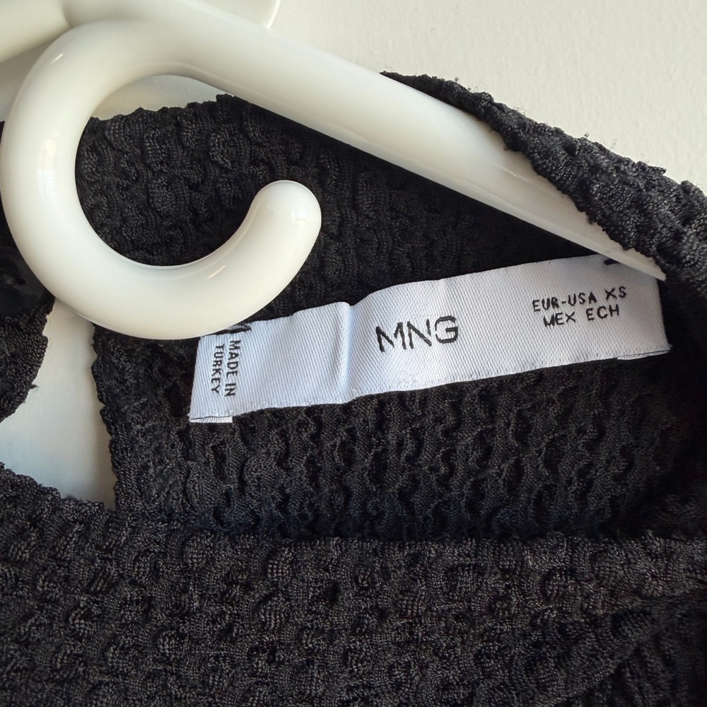 Mango Black Textured Blouse Size XS - Picture 2 of 6